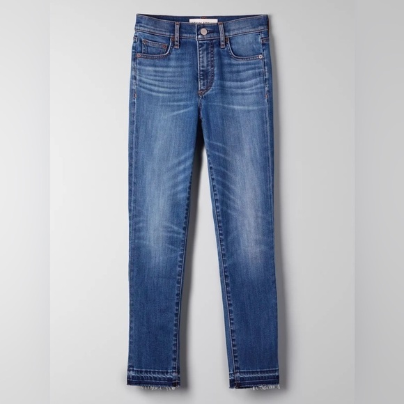 Denim Forum Nico Mid Crop Jeans Medium Lagoon Wash Size 27 - Picture 3 of 10